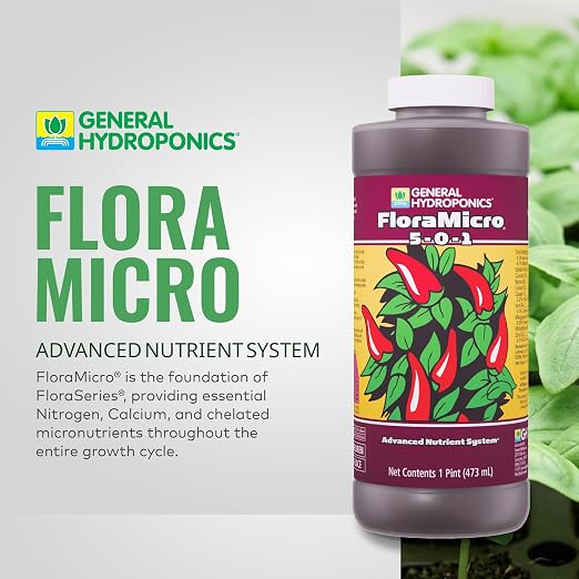 General Hydroponics FloraMicro 5-0-1 Plant Food, Part of FloraSeries Advanced Nutrient System for Plants, 16 oz.