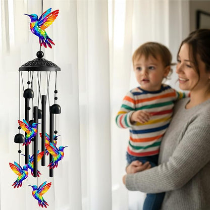 Wind Chimes for Outside, Deep Tone Memorial Windchimes for Patio Porch Balcony Garden Decor, Hummingbird Wind Chimes Housewarming Birthday Gifts for Women Grandma Sister Mother’s Day