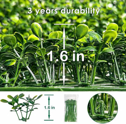 Bybeton Artificial Grass Wall Panel,10"x 10"(12Pcs) Boxwood Faux Green Wall Panels for Interior Wall, Backdrop Wall,Garden Wall and Indoor Outdoor Plant Wall Decor | 12pk Dense Grass Wall Panels. UV-Resistant. Easy DIY Snap-Lock. For Balcony, Fence, Ga...