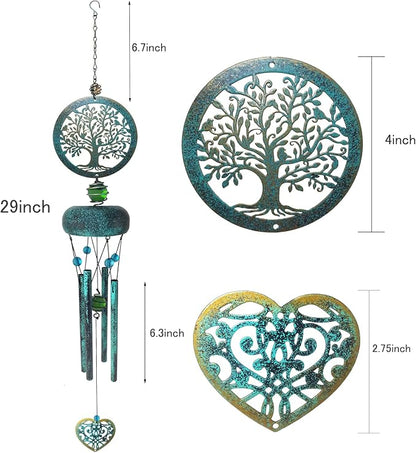 Wind Chimes, Tree of Life Deep Tone Wind Chimes for Outside, Memorial Gift for Mom/Grandma/Women, Windchimes Outdoor Clearance, Mother Garden/Patio/Yard Decor