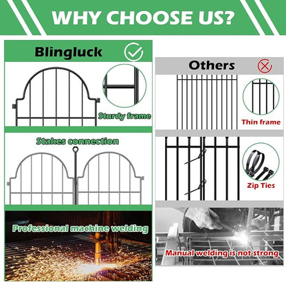 30 Pack Decorative Garden Fence, 17 in(H) x 31 ft(L) Arched Metal No Dig Fence, Ground Stake Animal Barrier Fence for Rabbit Dog, Outdoor Decor for Yard & Patio, Flower Bed Edging