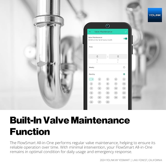 FlowShield HomeGuard 1.25": 3 Leak Detectors, Hub, 1.25" NSF Certified FlowSmart All-in-One Ultrasonic Water Meter with Auto Shutoff, Real-Time Leak Detection, App-Enabled, 10-Year Battery