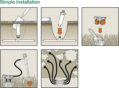 Rain Bird CNV182MBS Drip Irrigation Sprinkler Conversion Kit, 1800 Pop-Up to 6 Drip Micro Bubblers with 1/4" Tubing