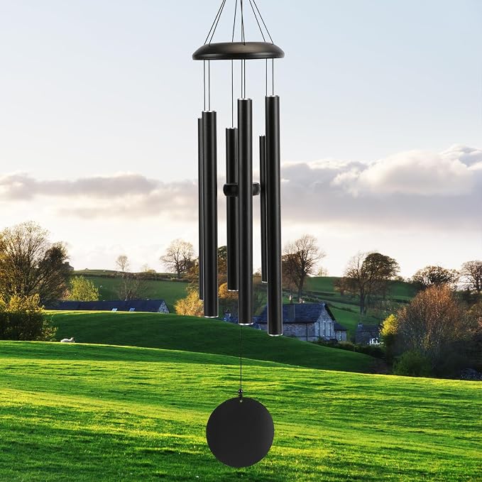 Mother's Day Large 40" Wind-Chimes-Outdoor-Deep-Tone, Soothing Melodic Tones Windchimes, Wind Chimes for Outside, Black Memorial Wind Chime Best Gift for Mom Women Grandma Neighbors