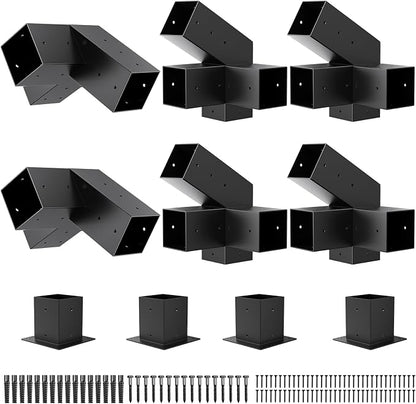 Heavy Duty 30°Slanted Roof Wall Mount 4x4 Pergola Bracket Kit,Angled Construction Pergola Hardware for Outdoor Wood Pergolas, Gazebo, Sheds