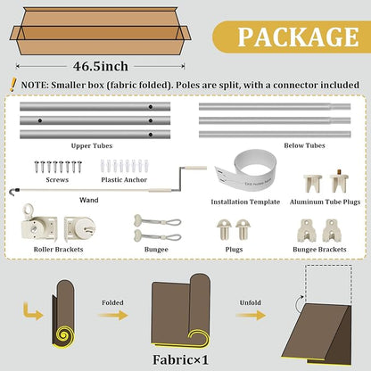 Shade&Beyond Outdoor Roller Shades with Splicing Design, 10' W x 8' H Cordless Patio Roll Up Blinds, Exterior Shade Cloth Roll for Porch, Gazebo, Pergola, Balcony, White