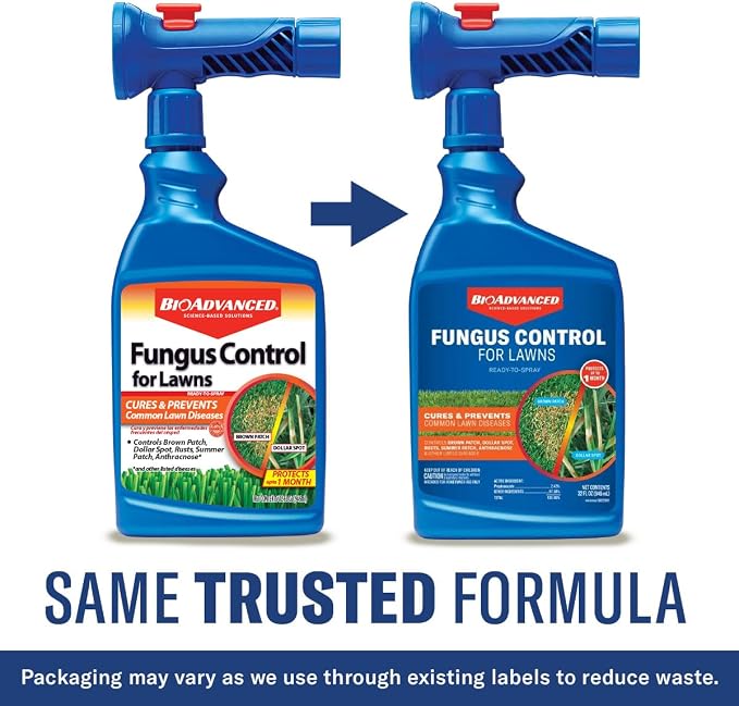 BioAdvanced Fungus Control for Lawns - Ready-to-Spray - Cures and Prevents Lawn Diseases - Up to 1 Month Protection - Covers 5,000 Square Feet - 32 fl oz Bottle