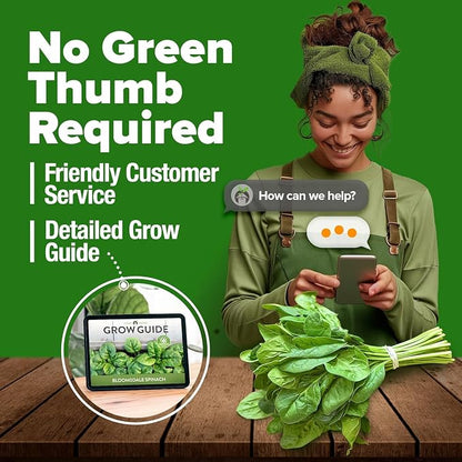 HOME GROWN Bloomsdale Spinach Seeds 353+ Non GMO Heirloom Seeds for Planting, High Germination, Cold Tolerant, Dark Green Crinkled Leaves, Fast Growing, Hydroponic & Garden (Spinacia oleracea)