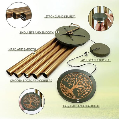 ASTARIN Memorial Wind Chimes for Outdoor & Gifts – Engraved Tree of Life, 36” Durable Metal Chimes with Soothing Melodies, Waterproof & Customizable Tones