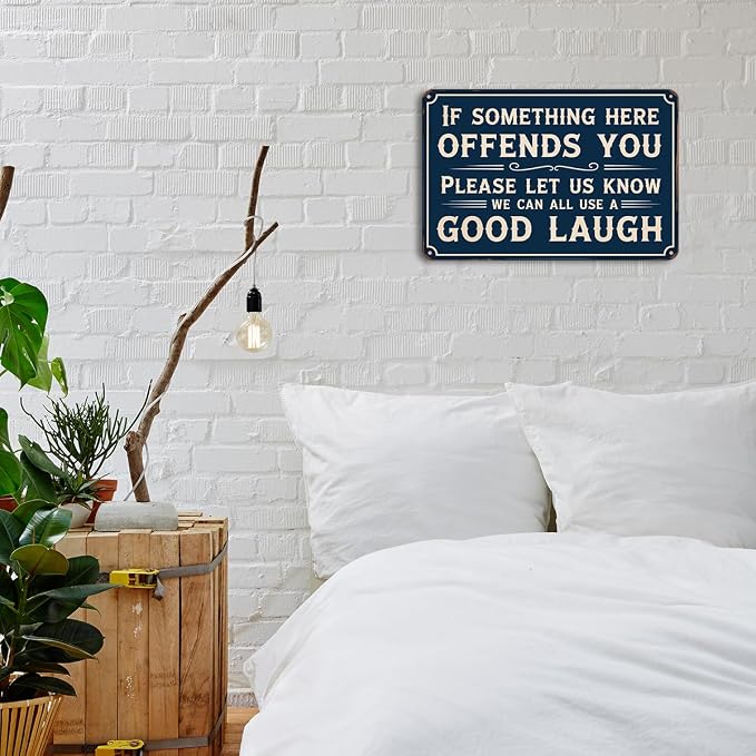 mmiishe Funny Man Cave Decor Vintage Metal Signs Rustic Metal Wall Decor for Garage Bar Gate Office Home Decor Gifts for Women Men Friend Wall Art Birthday Anniversary Decoration 8x12 Inches