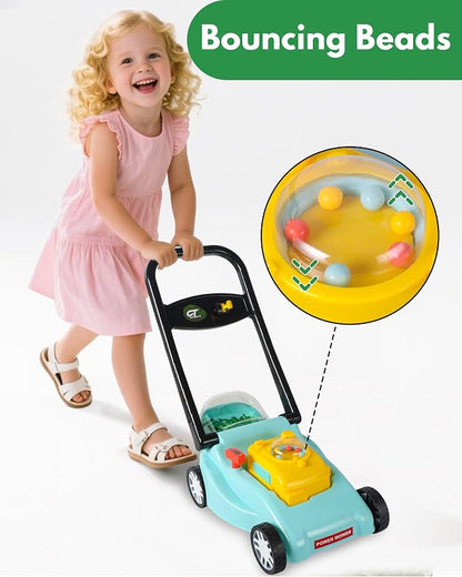 Kids Lawn Mower with Realistic Grass-Cutting Action and Sounds – No Batteries Required | Fun Outdoor Push Toy, Birthday Gift & Holiday Present for 3, 4, 5, 6 Year Old Boys and Girls (Blue)