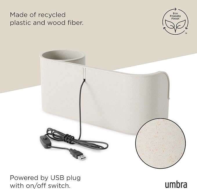 Umbra Stream Water Fountain for Tabletop Desktop - Soothing and Calming Zen for Bedroom or Office, Sand