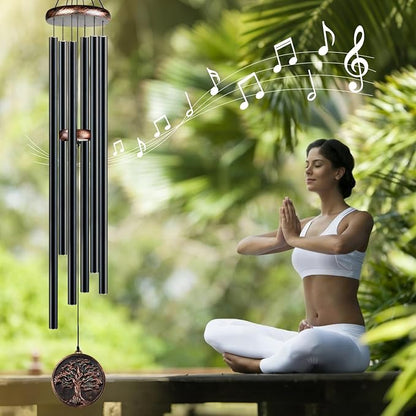 60 Inch Large Wind Chimes for Outside, Deep Tone Tree of Life Decor | Deep relaxing tones, 60-inch size, weather-resistant aluminum, Tree of Life design, gift boxed and ready to hang