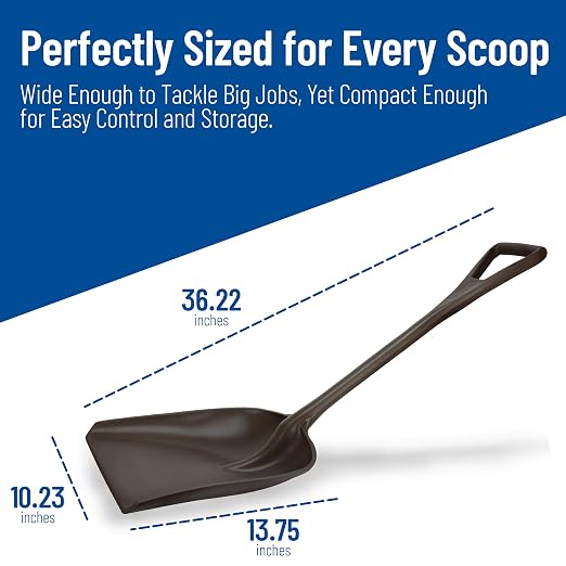 SPARTA Polypropylene Sanitary Shovel, One-Piece Molded Food and Ice Scoop for Commercial Kitchen and Bulk Ingredient Transfer, 10" x 13.75" Scoop, Brown