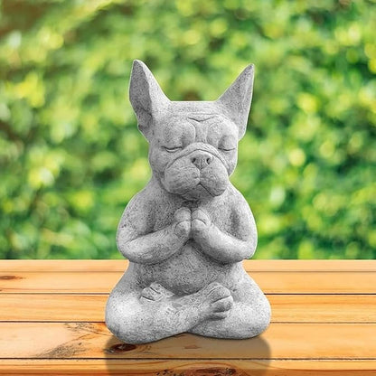 Meditating Dog Statue Buddha - Dog Statue Zen Yoga Relaxed Pose Buddha Meditation Figurine for Flower Beds Indoor Outdoor Lawn Garden Decor Sculpture Home Furnishings