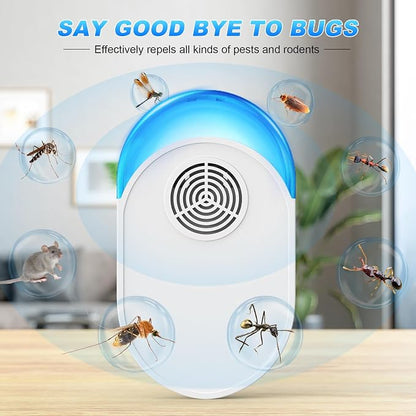 2026 Upgraded Version Ultrasonic Repeller 6 Packs, Indoor Ultrasonic Repellent Insect Defense for Bugs for Roach, Bugs,Pest,Rodent, Mouse, Ant, Mosquito, Mice, Spider, Electronic Plug in Pest Control