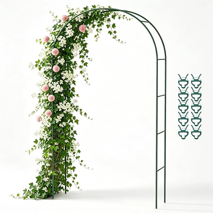 Metal Garden Arch Trellis for Climbing Plants Outdoor, Garden Arbors and Arches, Wedding Arch Frame Archway, Christmas Party Decoration
