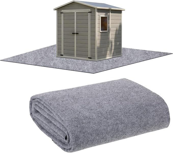 8.2 x 6.6 FT Outdoor Storage Shed Mat Waterproof Storage Shed Flooring Mat Thickened Soft Patio Furniture Pad Washable with Non Slip Backing Not Included, Gray