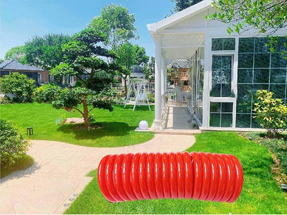 SANFU PU Recoil Garden Water Hose 3/8"ID(9.5 x 12.7mm) x 15ft Premium with 3/4"Inch Brass Fittings Retractable, Outdoor Patio Hose Marine&Boat, Red(15')