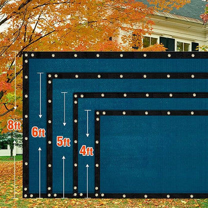 iCover 4x25ft Privacy Screen Fence, Outdoor Fencing Panels, Garden Windscreen Mesh Shade Sail Net Barrier, Include Reinforced Bindings and Brass Grommets Cable Zip Ties, Blue