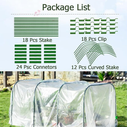 Greenhouse Hoops Grow Tunnel,6 Sets Garden Hoops for Raised Beds, Rust-Free Plant Hoops Frame for Row Cover Plant Shade Cloth, DIY Plant Support Garden Stakes,Garden Tunnel Row Cover Hoops Kit