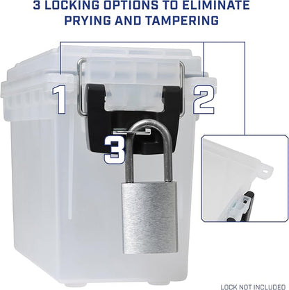 Sheffield Ammo Box Made in USA, Stackable Lockable Ammo Storage Box, Frost | 4 Pack Lockable Storage Box, Water and Dust Resistant Dry Box, Secures Hunting Gear, Gun Accessories, Supplies, and Bullets