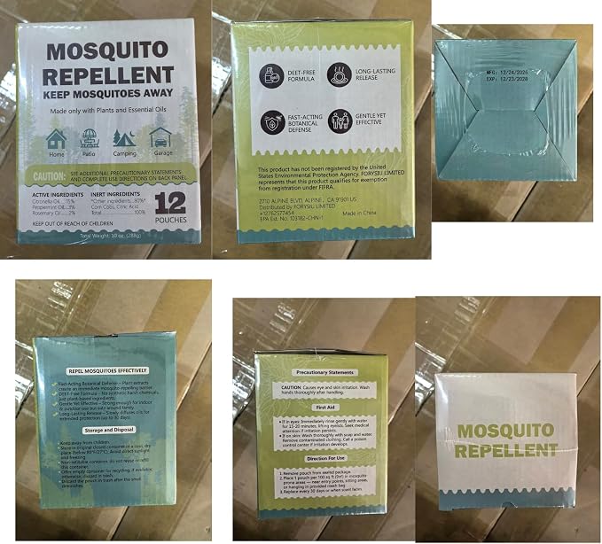 Mosquito Repellent Outdoor Patio - Mosquito Repellent Outdoor Powerful Indoor & Outdoor Protection - Mosquito Deterrent for Yard Camping 12 Pack, Green