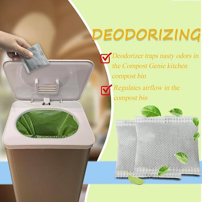 PurifyLogix Compost Bin Deodorizers for Compost Genie Kitchen Compost Bin | Carbon Filters, Replacement Coconut Shell Activated Carbon Purifying Deodorizer, 12 Pack