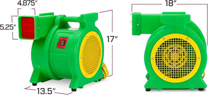 B-Air Kodiak 1.5 HP ETL Air Blower | Powerful Bounce House Blower Fan for Large Inflatable Bounce House, Bouncy Castle and Slides , Green