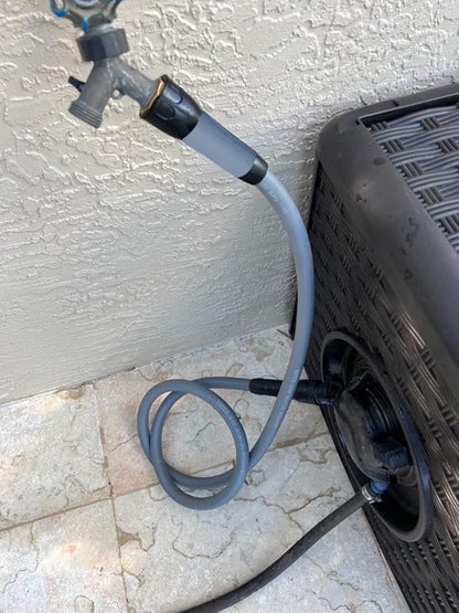 YOTOO Heavy Duty Hybrid Garden Lead in Water Hose 5/8-Inch by 3-Feet 150 PSI, Kink Resistant, All-Weather Flexible with Swivel Grip Handle and 3/4" GHT Solid Brass Fittings, Gray