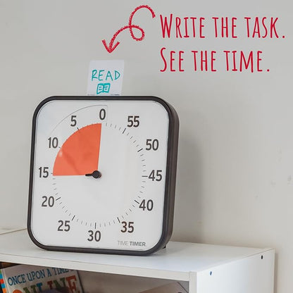 TIME TIMER 12 inch Visual Timer 60 Minute Kids Desk Countdown Clock with Dry Erase Activity Card, Also Magnetic for Classroom, Homeschooling Study Tool, Task Reminder, Home and Kitchen Timer