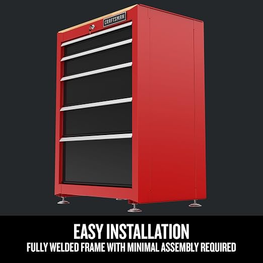 CRAFTSMAN Garage Storage Cabinet, Metal, Freestanding, 5-Drawers (CMST22602RB)