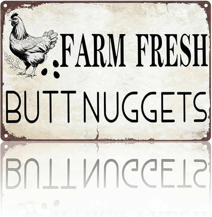 Vintage Metal Signs Chicken Coop Signs for Farm Yard Decor, Tin Sign for Home Farm Chicken Coop Farmhouse Kitchen Garden Decor 8 X 12 Inch