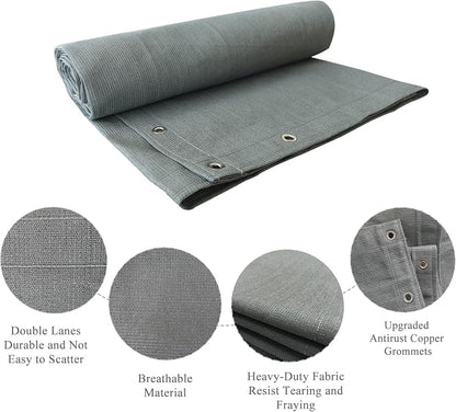 90% Outdoor Sun Shade Cloth, 10' x 14', Pergola, Deck, and Backyard Patio Sunshade with UV Protection, Heat Resistant HDPE Material, Reinforced Grommets (10x14 FT, Grey)