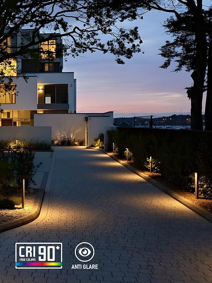 LEONLITE 5CCT LED Low Voltage Landscape Pathway Light, 5W Anti-Glare Path Lights, Aluminum IP65 Outdoor Sidewalk Lights Wired, ETL, 16 Inch, 1800K/2700K/3000K/4000K/5000K, Oil Rubbed Bronze, Pack of 6