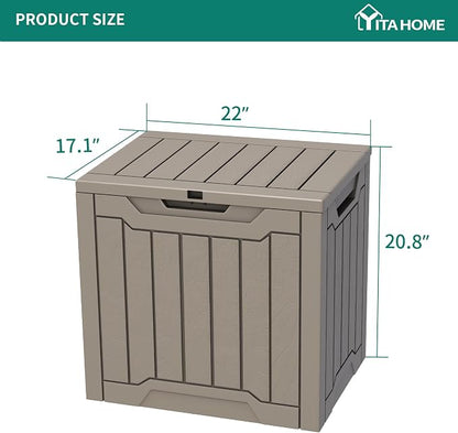 YITAHOME 31 Gallon Outdoor Storage Deck Box | Waterproof Resin Package Delivery and Storage Box with Lockable Lid for Patio Furniture Cushions, Pool Accessories, Garden