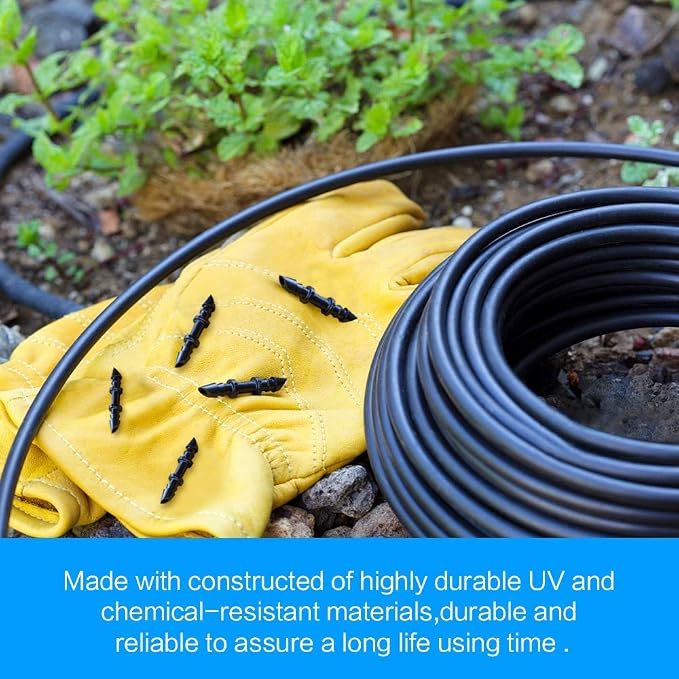 Drip Irrigation Coupling Fittings-110 Pieces Couplers for 1/4” Tubing,Barbed Connectors for Drip or Sprinkler Systems