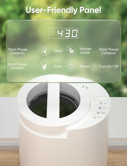 Electric Composter for Kitchen, LUBBYGIM 2.5L Smart Countertop Compost Bin