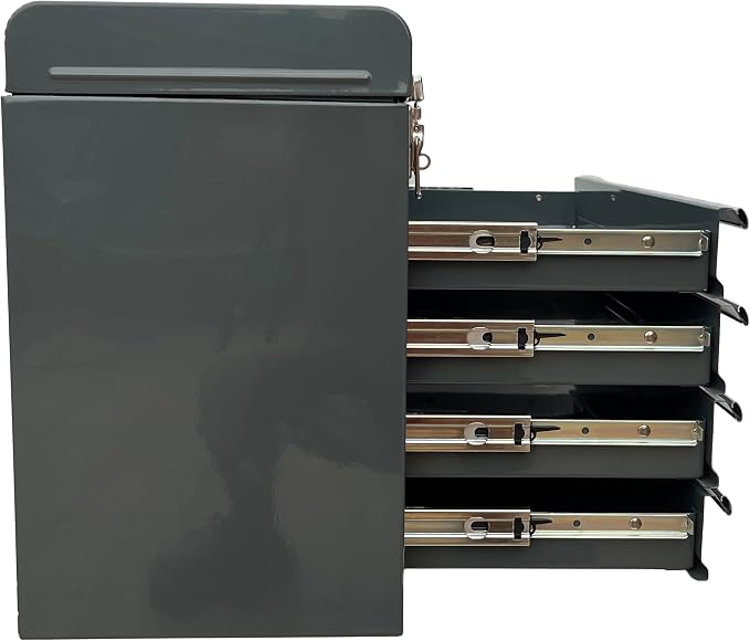 Workington Portable Metal Tool Chest with 4 Drawers, 20" 4-Drawer Tool Chest Cabinet with Ball Bearing Drawer Slides, Steel Tool Storage Box Organizer 4004 Gray