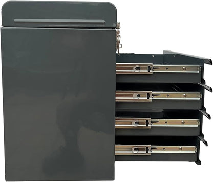 Workington Portable Metal Tool Chest with 4 Drawers, 20" 4-Drawer Tool Chest Cabinet with Ball Bearing Drawer Slides, Steel Tool Storage Box Organizer 4004 Gray