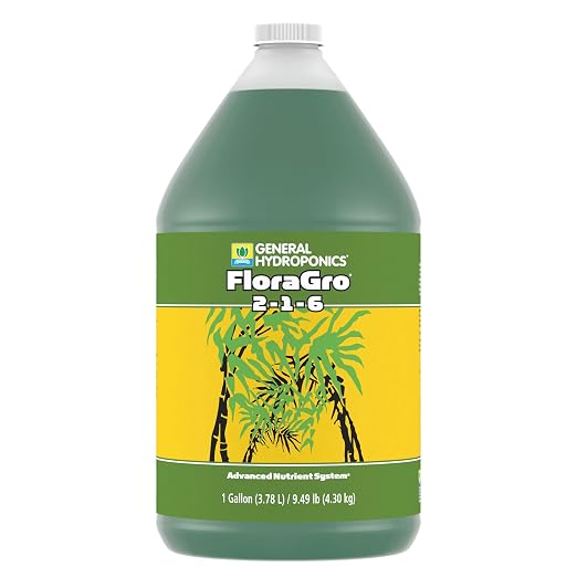 General Hydroponics FloraGro 2-1-6 Plant Food, Part of FloraSeries Advanced Nutrient System for Plants, 1 Gallon