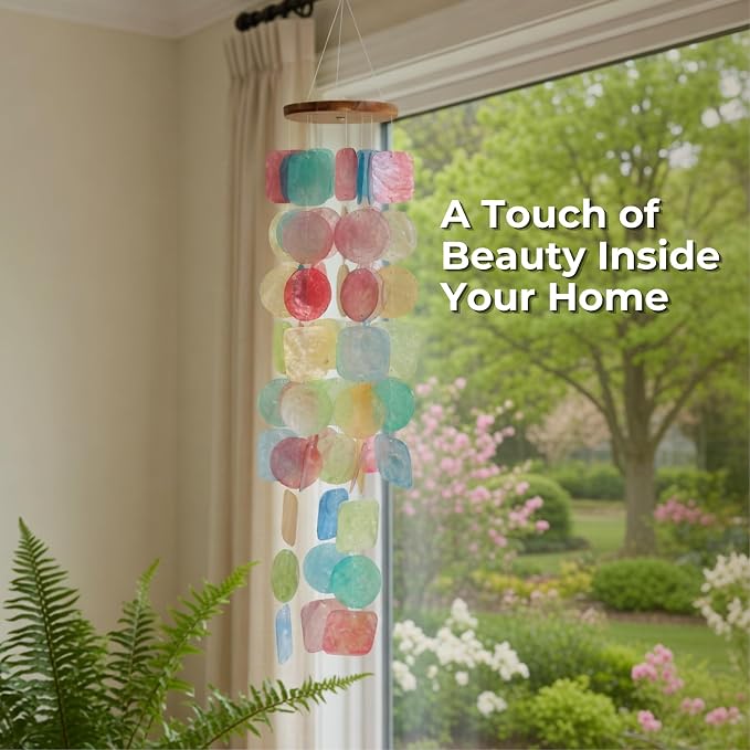 Solange & Frances Rainbow Wind Chimes for Outside. Colorful Windchime Outdoors, Wind Chimes House Decor. Unique Birthday Gifts for Women, Gifts for Mom, Gift for Men