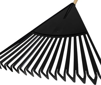 True Temper 20212011 Clog Free Leaf Rake with Hardwood/Steel Handle, 30 in. for Leaves, Grass, Clippings, Twigs, Pine Needles, Acorns, Debris,Black