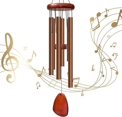 28" Wind Chimes for Outside, Windchimes Outdoor Coffee,Yard Decoration | Deep Tone,Lovely Wind Chimes,6 Aluminum Tubes,Enjoyable Atmospher,Gift Choice