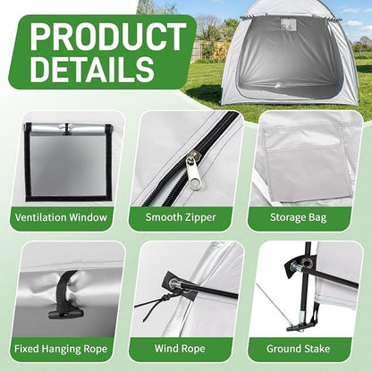 Outvita Portable Bike Tent Cover for 4-5 Bikes, Garden Tools | Outdoor Bicycle Storage Sheds 210D Oxford Fabric PU 4000 for Motorcycle, Lawn Mower, Camping, Travel