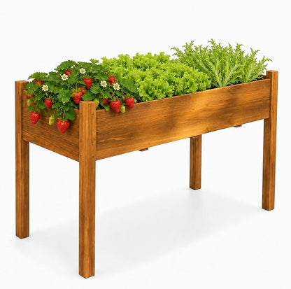 30" H Raised Garden Bed with Legs, Fir Wood Elevated Garden Bed Planter Box | Plant Stand Indoor/Outdoor for Tomato, Strawberry Herb Garden Planter