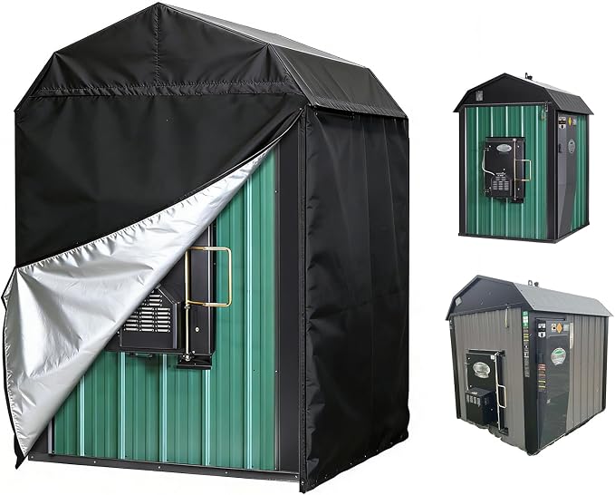 600D Thick Large Outdoor dust Cover Suitable for Central boilers, Garden Storage Sheds, Solar Sheds, Tool Storage Sheds, etc(L-69 * 90 * 97(in))