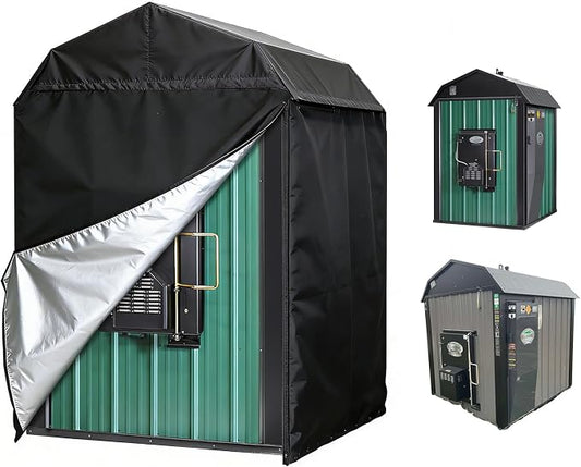 600D Thick Large Outdoor dust Cover Suitable for Central boilers, Garden Storage Sheds, Solar Sheds, Tool Storage Sheds, etc(L-69 * 90 * 97(in))