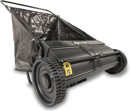 Agri-Fab 26 In Push Lawn Sweeper with 7 Cu Ft Hopper Bag, Adjustable Brush Height, Leaf and Grass Catcher for Small Yards