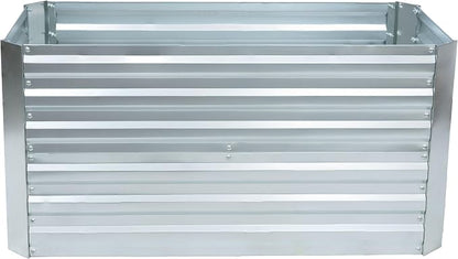 Sunnydaze Galvanized Raised Garden Bed - Outdoor Planter Box for Backyard or Patio - Steel Metal Raised Bed for Gardening Vegetables, Flowers, Herbs - 47 x 23 x 24 in - Silver - Rectangle